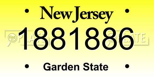 1881886 New Jersey License Plate
