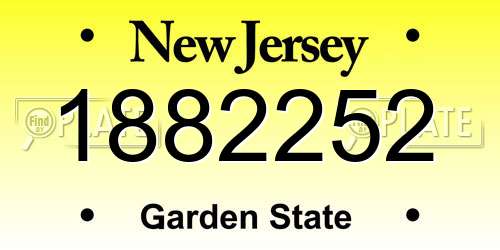 1882252 New Jersey License Plate