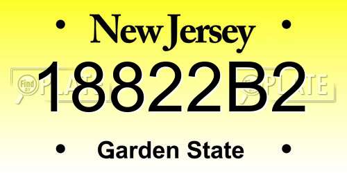 18822B2 New Jersey License Plate