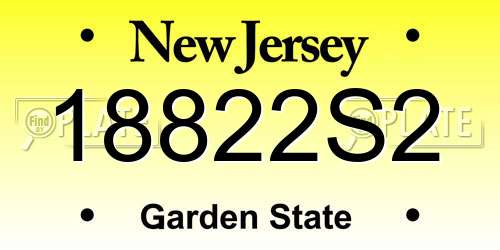 18822S2 New Jersey License Plate