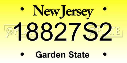 18827S2 New Jersey License Plate