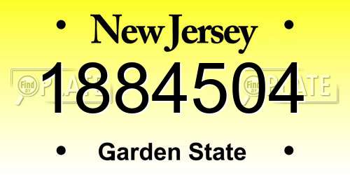 1884504 New Jersey License Plate