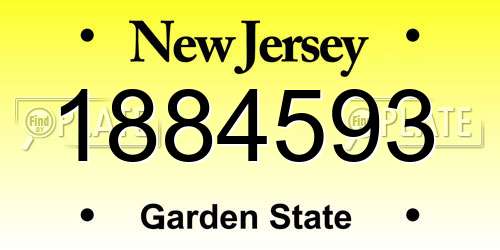 1884593 New Jersey License Plate