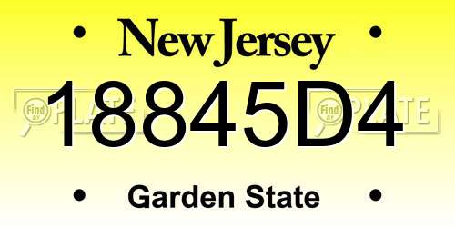 18845D4 New Jersey License Plate