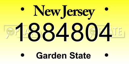 1884804 New Jersey License Plate
