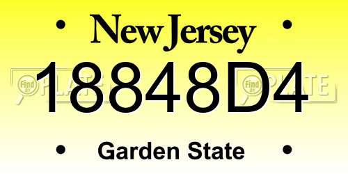 18848D4 New Jersey License Plate