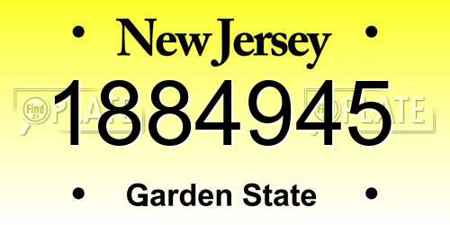 1884945 New Jersey License Plate