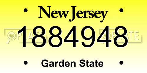 1884948 New Jersey License Plate