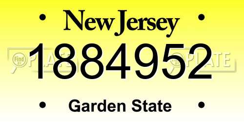 1884952 New Jersey License Plate