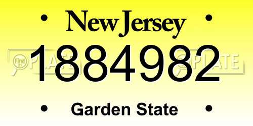 1884982 New Jersey License Plate
