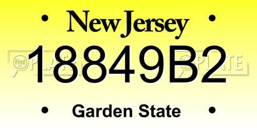 18849B2 New Jersey License Plate