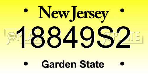18849S2 New Jersey License Plate