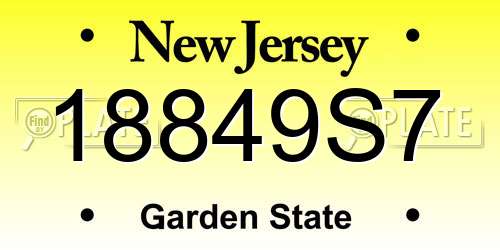 18849S7 New Jersey License Plate