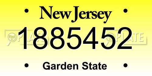 1885452 New Jersey License Plate