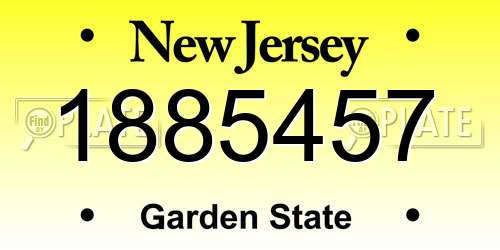 1885457 New Jersey License Plate