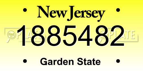 1885482 New Jersey License Plate