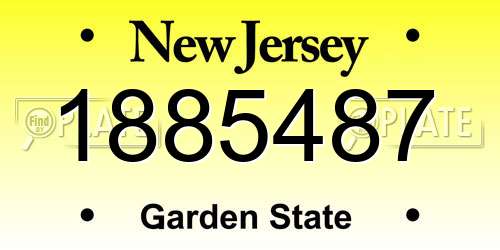 1885487 New Jersey License Plate