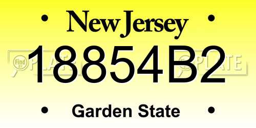 18854B2 New Jersey License Plate