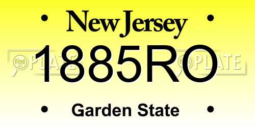 1885RO New Jersey License Plate