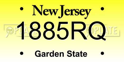 1885RQ New Jersey License Plate