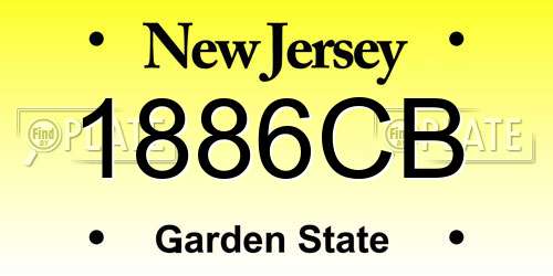 1886CB New Jersey License Plate
