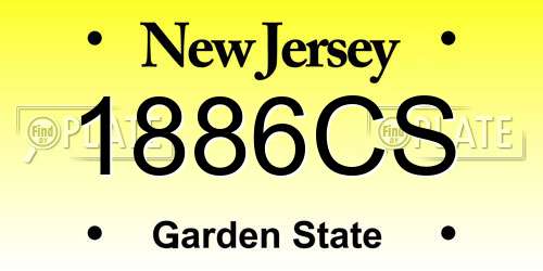 1886CS New Jersey License Plate