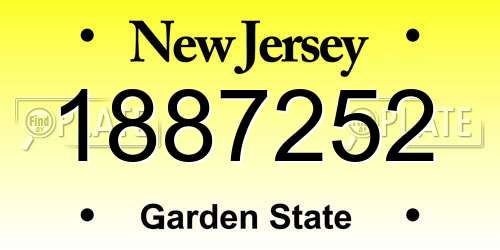 1887252 New Jersey License Plate
