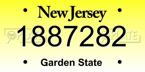 1887282 New Jersey License Plate