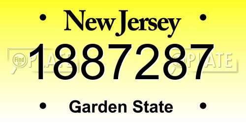 1887287 New Jersey License Plate
