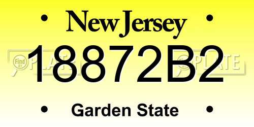 18872B2 New Jersey License Plate