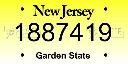 1887419 New Jersey License Plate