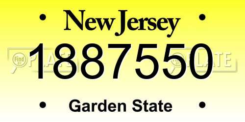 1887550 New Jersey License Plate