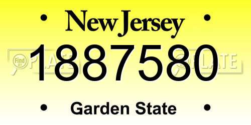 1887580 New Jersey License Plate