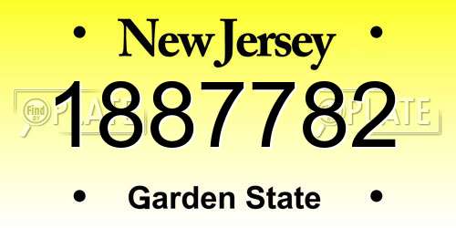 1887782 New Jersey License Plate