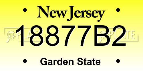 18877B2 New Jersey License Plate