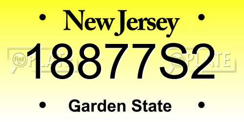 18877S2 New Jersey License Plate