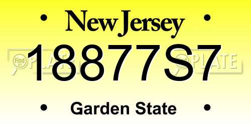 18877S7 New Jersey License Plate
