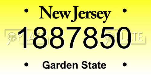 1887850 New Jersey License Plate