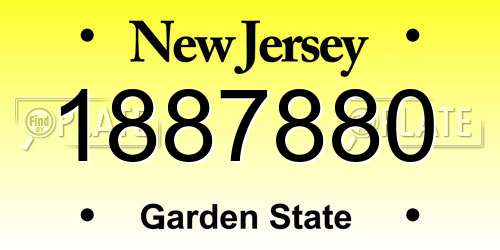 1887880 New Jersey License Plate
