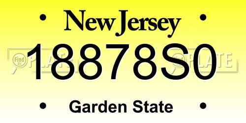 18878S0 New Jersey License Plate