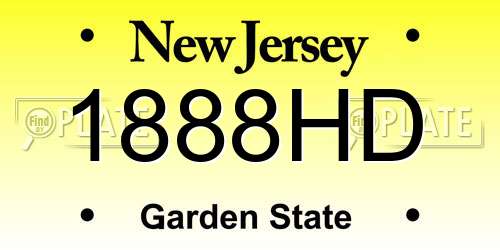 1888HD New Jersey License Plate