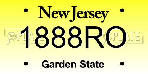 1888RO New Jersey License Plate