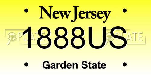 1888US New Jersey License Plate