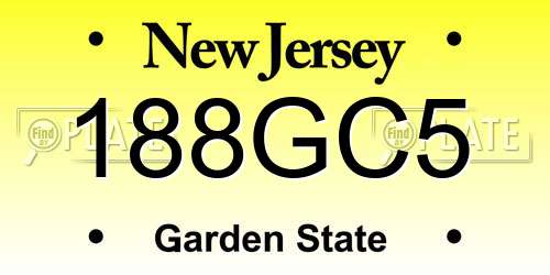 188GC5 New Jersey License Plate
