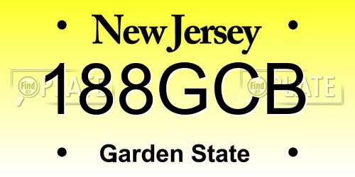 188GCB New Jersey License Plate