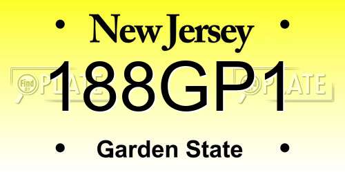 188GP1 New Jersey License Plate