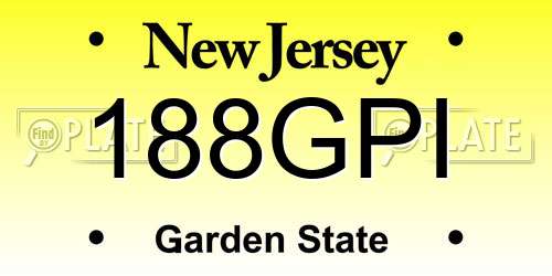 188GPI New Jersey License Plate