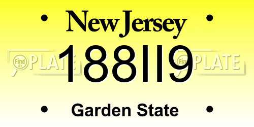 188II9 New Jersey License Plate
