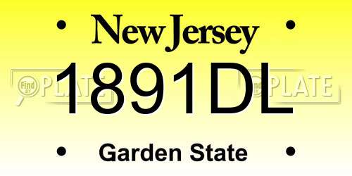 1891DL New Jersey License Plate