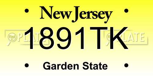 1891TK New Jersey License Plate
